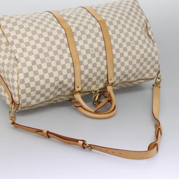 LOUIS VUITTON Damier Azur Keepall Bandouliere 55 Boston Bag N41429 - Picture 8 of 16